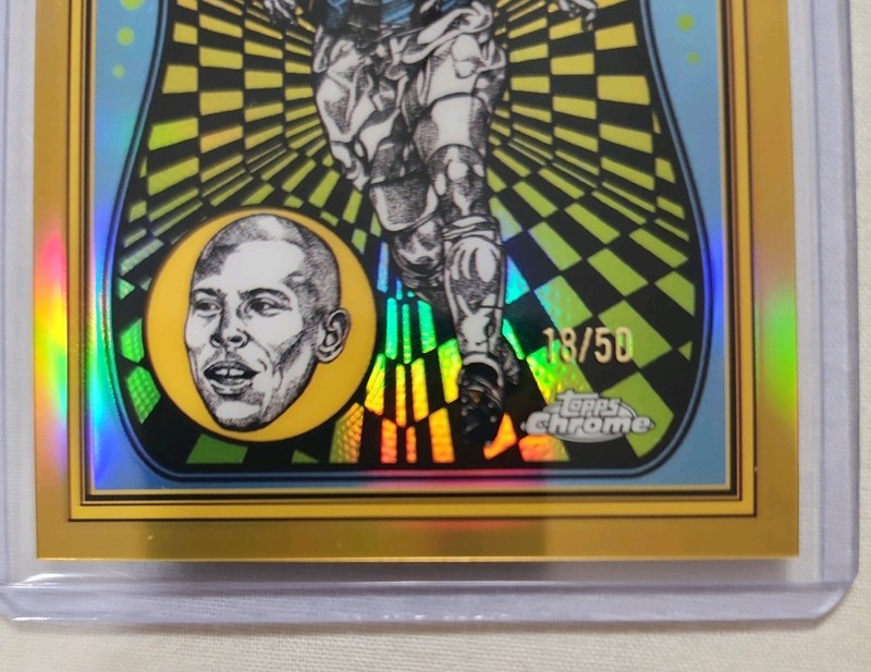 2025-26 Topps Chrome UEFA Club Competitions Ronaldo Ultra Violet GOLD SSP 18/50 view 2