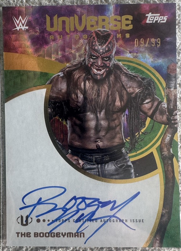 2025 Topps Universe WWE The Boogeyman UNA-TBO Green Electric Auto Autograph 9/99