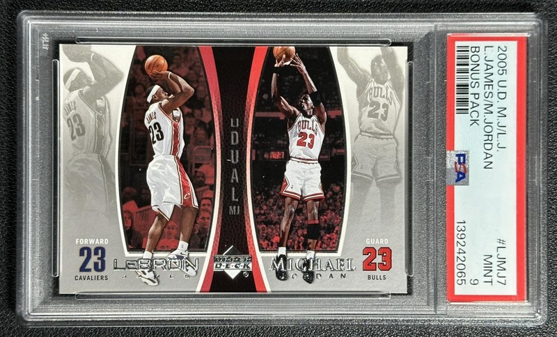 MICHAEL JORDAN LEBRON JAMES PSA 9 2005-06 UPPER DECK #LJMJ7 BONUS MINT 2065