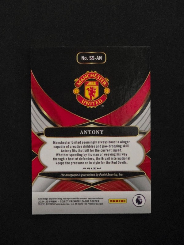 24-25 Panini Select PL Soccer Antony Signatures Prizm Auto view 2