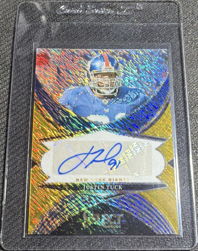 Panini 2024 Select Signatures Justin Tuck Giants Gold Prizm SSP-9 Auto /10