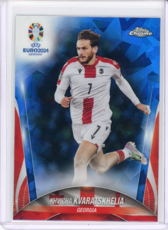 2024 TOPPS CHROME UEFA EURO SOCCER BASE SAPPHIRE KHVICHA KVARATSKHELIA #134