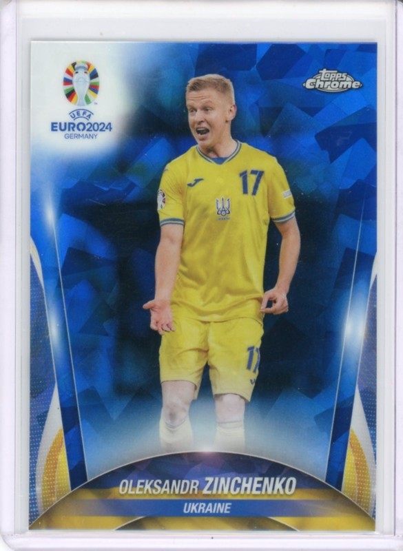 2024 TOPPS CHROME UEFA EURO SOCCER BASE SAPPHIRE OLEKSANDR ZINCHENKO #98