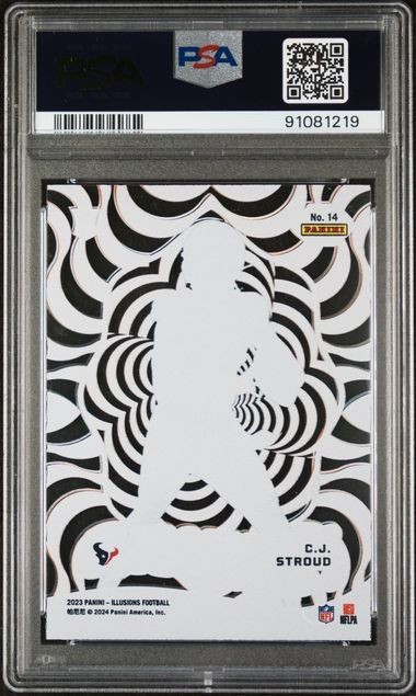2023 Panini Illusions - Funkadelic C.J. Stroud #14 Orange (RC) RC Rookie PSA 10 view 2
