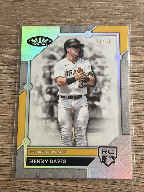 Henry Davis 2024 Topps Tier One #91 Pink Foil Rookie RC #5/5 Pittsburgh Pirates
