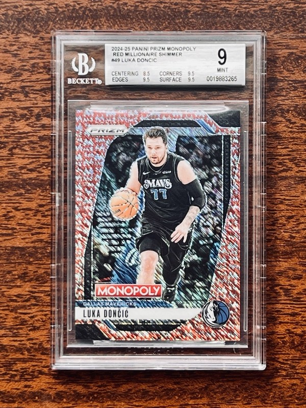 2024-25 Panini Prizm Monopoly Luka Doncic Red Shimmer /100 #49 BGS 9 Mint