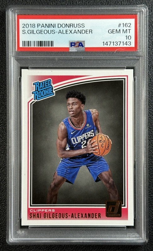 SHAI GILGEOUS-ALEXANDER PSA 10 2018-19 PANINI DONRUSS #162 ROOKIE CLIPPERS 7143