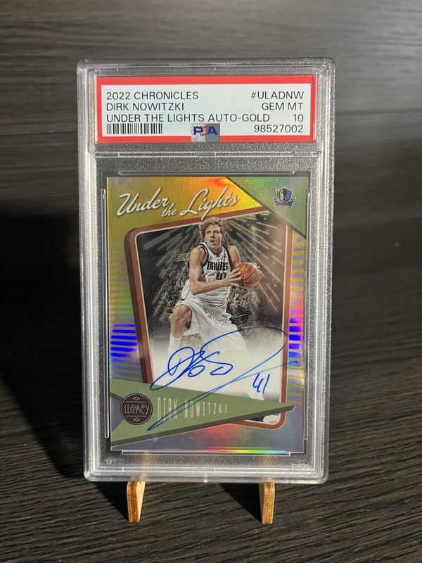 2022 Chronicles Dirk Nowitzki GOLD AUTO /10 Under The Lights PSA 10 GEM MT