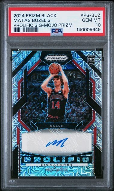 2024 Prizm Black Matas Buzelis Prolific Auto Rookie RC Mojo /25 PSA 10 Bulls