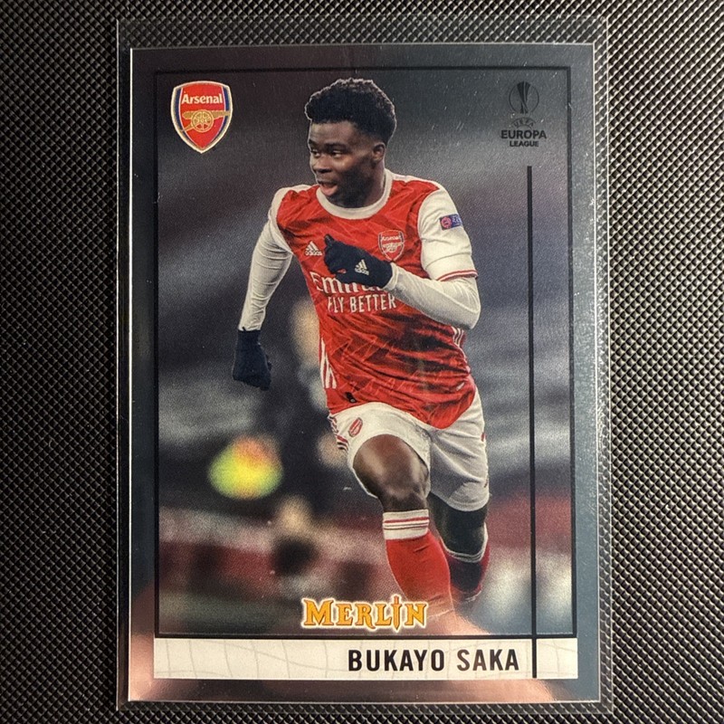 2020-21 Merlin Chrome UEFA Champions League Bukayo Saka Card #69