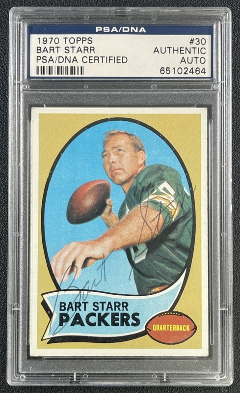 BART STARR PSA DNA AUTH 1970 TOPPS #30 BALLPOINT PEN AUTOGRAPH AUTO PACKERS 2464