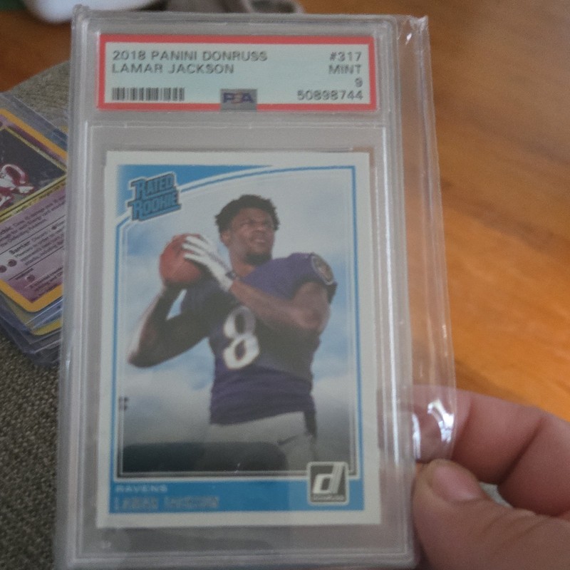 2018 Panini Donruss Lamar Jackson Rated Rookie RC #317 Ravens PSA 9