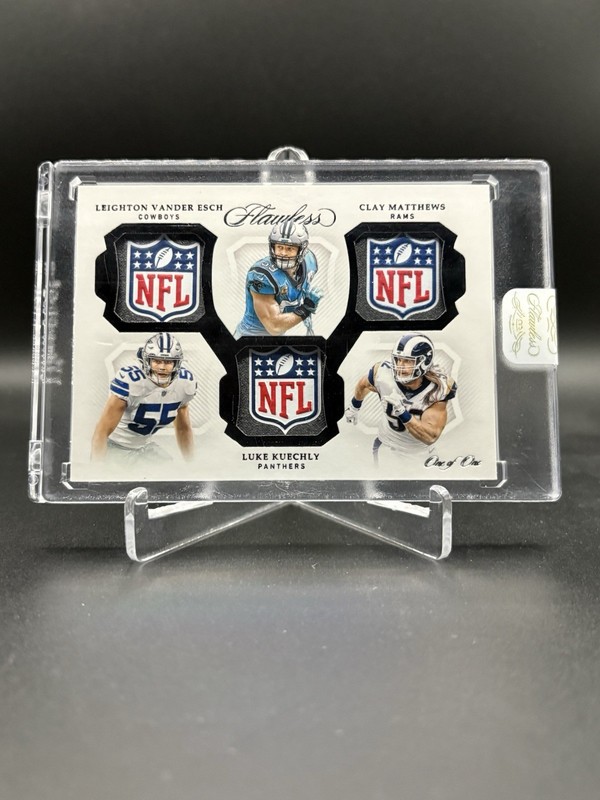 2019 Flawless Clay Matthews Luke Kuechly Leighton Vander Esch Shield Patch #1/1