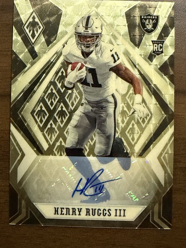 Henry Ruggs III 2020 Panini Phoenix Gold Vinyl #107 RC Rookie Auto 1/1 Raiders
