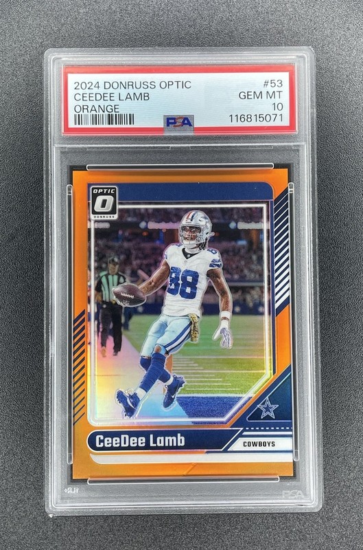 Ceedee Lamb 34/249 - 2024 Donruss Optic Orange Dallas Cowboys PSA 10 GEM MINT