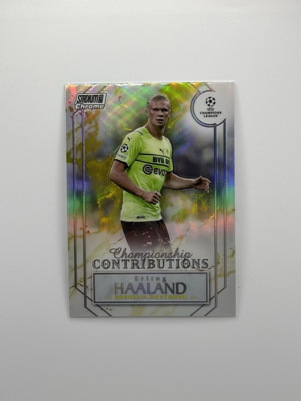 2021 Stadium Club Chrome UEFA Erling Haaland #CC-EH Championship Contributions