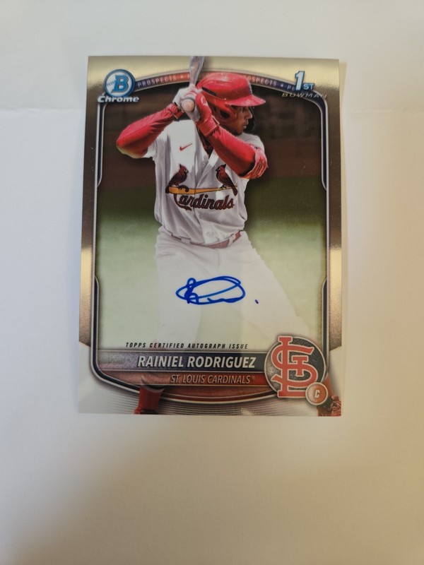 2025 Bowman Chrome Rainiel Rodriguez Base Auto 1st Bowman St Louis Cardinals