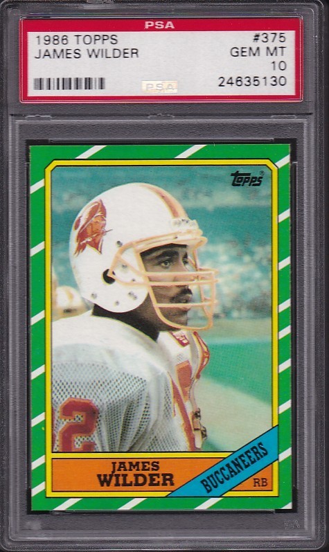 1986 Topps #375 JAMES WILDER PSA 10 GEM MINT BUCCANEERS Football