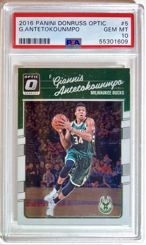 Giannis Antetokounmpo PSA 10 2016-17 Panini Donruss OPTIC BASE | 1st Yr Optic!
