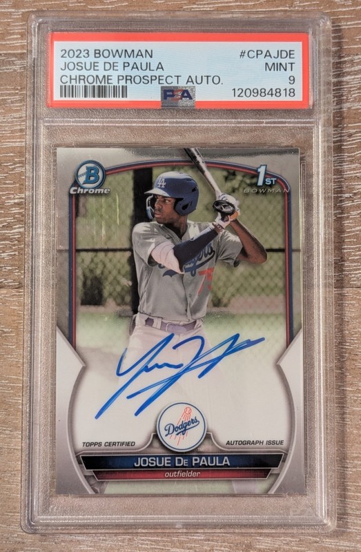 2023 Bowman Chrome Josue De Paula 1st Auto PSA 9 Dodgers Prospect CPAJDE