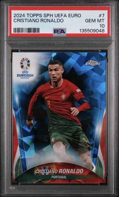 2024 Topps Chrome Sapphire UEFA Euro #7 Cristiano Ronaldo Portugal PSA 10 GEM MT