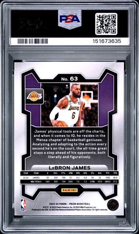 LeBron James - 2023 Panini Prizm   PSA 9 view 2
