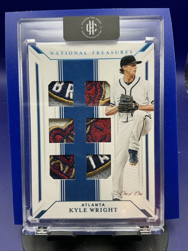 2019 Panini National Treasures Kyle Wright 1/1 Game Worn Patch Atlanta Braves