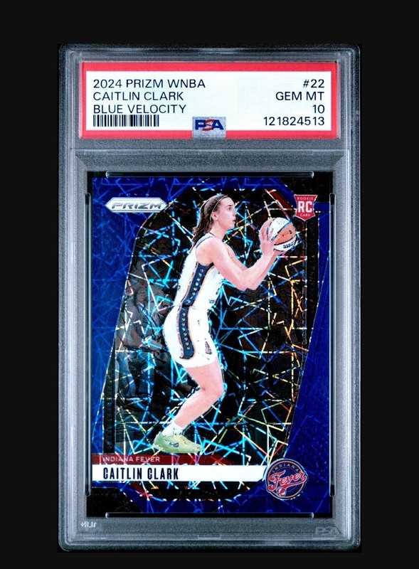 🔥 2024 Prizm WNBA Caitlin Clark Blue Velocity PSA 10 Rookie 22