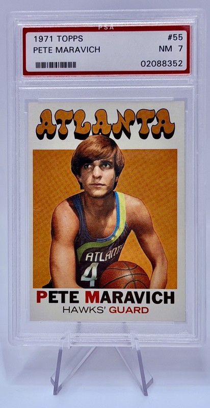1971 Topps “Pistol” Pete Maravich - #55 PSA 7 - Year 2 - Atlanta Hawks - Vintage