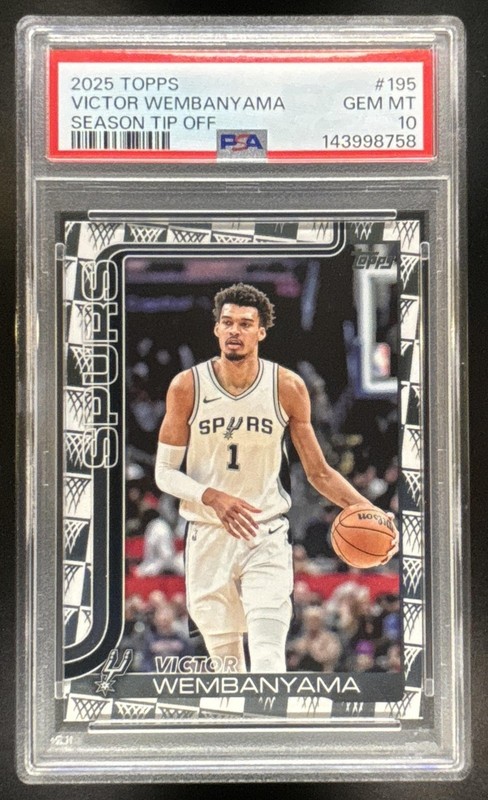 Victor Wembanyama 2025-26 Topps #195 Season Tip-Off PSA 10 San Antonio Spurs