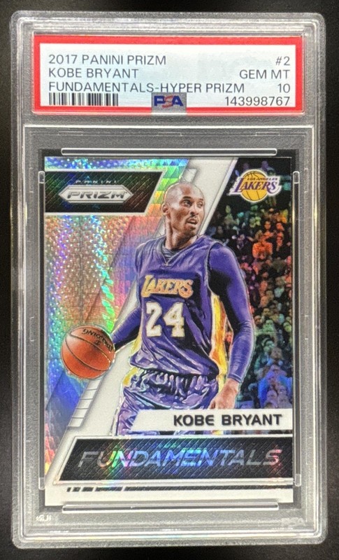 Kobe Bryant 2017-18 Panini Prizm #2 Fundamentals Hyper Prizm PSA 10 Lakers HOF