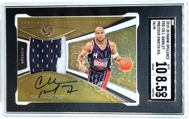 /49 Charles Barkley Auto Game Worn Used Patch SGC 8.5 2019-20 Opulence Autograph