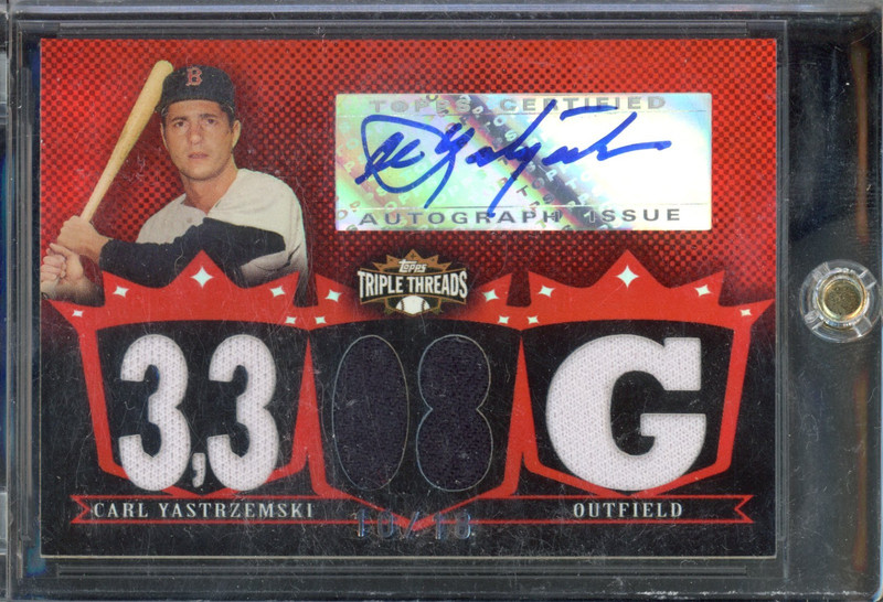 2007 Topps Triple Threads CARL YASTRZEMSKI #TTRA-69 Red Game Used Patch Auto /18