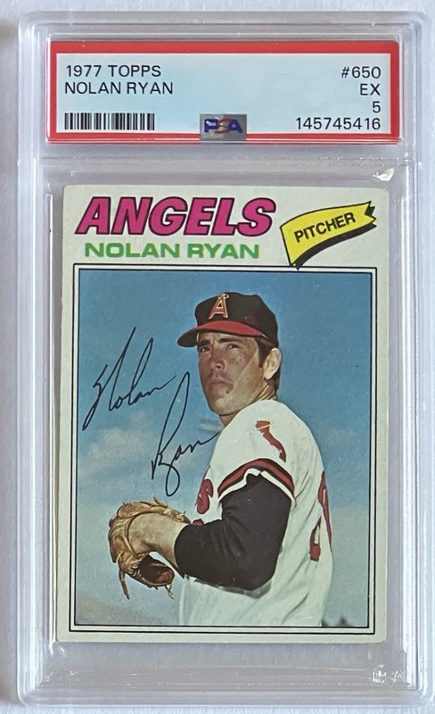 Nolan Ryan 1977 Topps #650 PSA 5 EX view 1