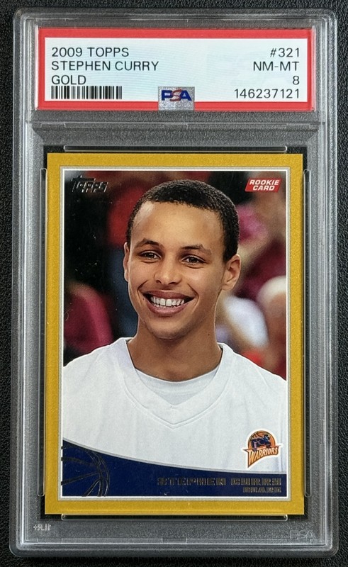 STEPHEN CURRY PSA 8 2009 TOPPS #321 ROOKIE GOLD RC 934/2009 NM-MT RARE WARRIORS