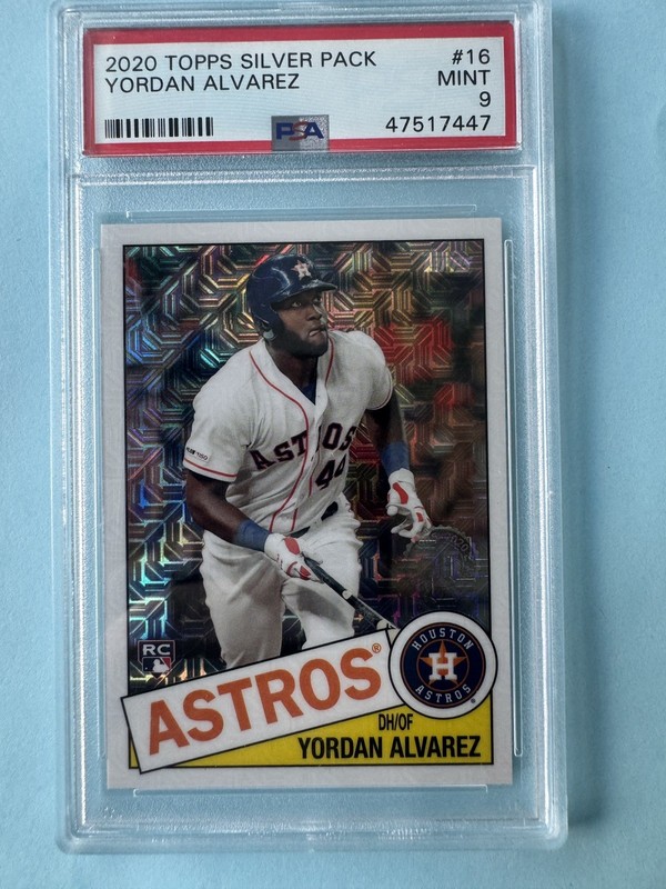 2020 TOPPS SILVER PACK 1985 CHROME PROMO #16 YORDAN ALVAREZ PSA 9