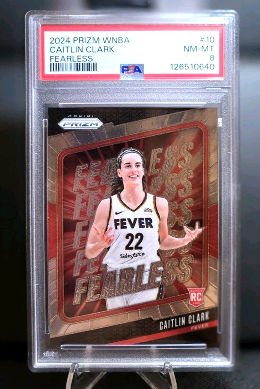 Caitlin Clark ● WNBA Rookie Card ● 2024 Prizm #10 Fearless ● PSA 8 ● New Slab