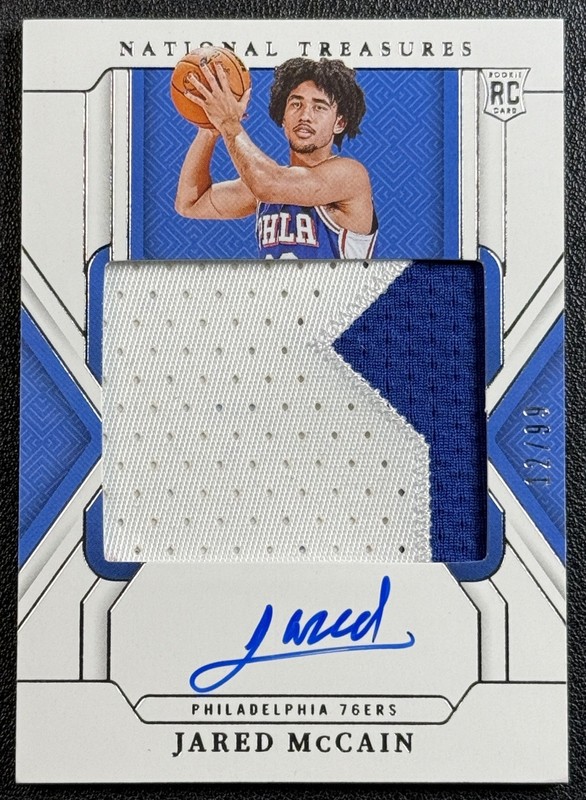 JARED MCCAIN 2024-25 PANINI NATIONAL TREASURES TRUE RPA ROOKIE PATCH AUTO RC /99