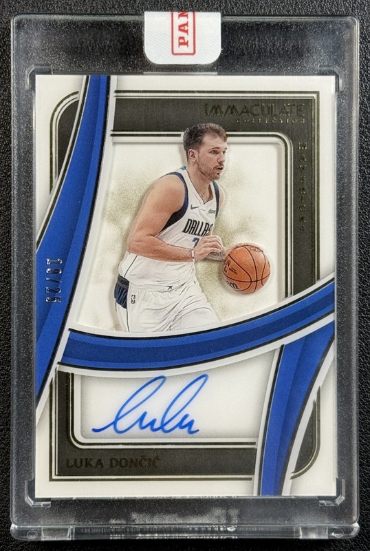 LUKA DONCIC 2023-24 PANINI IMMACULATE SHADOWBOX SIGNATURES ON CARD AUTO 19/25