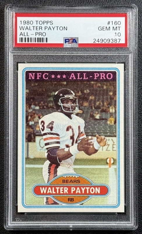WALTER PAYTON PSA 10 1980 TOPPS #160 NFC ALL-PRO GEM MINT BEARS POP 48