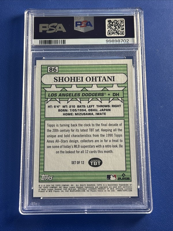 2024 Topps Shohei Ohtani Throwback Thursday #86 All Stars PSA 10 view 2