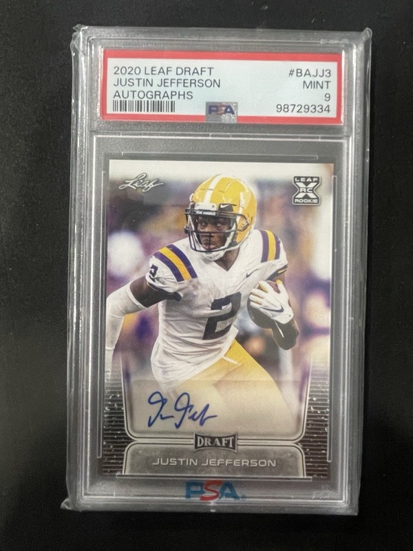2020 Leaf Draft Auto Justin Jefferson Autographs #BAJJ3 PSA 9