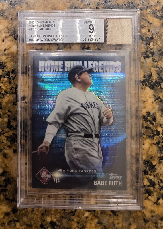 Babe Ruth Jersey Fusion Game Used Pants Swatch**Beckett Grade 9**
