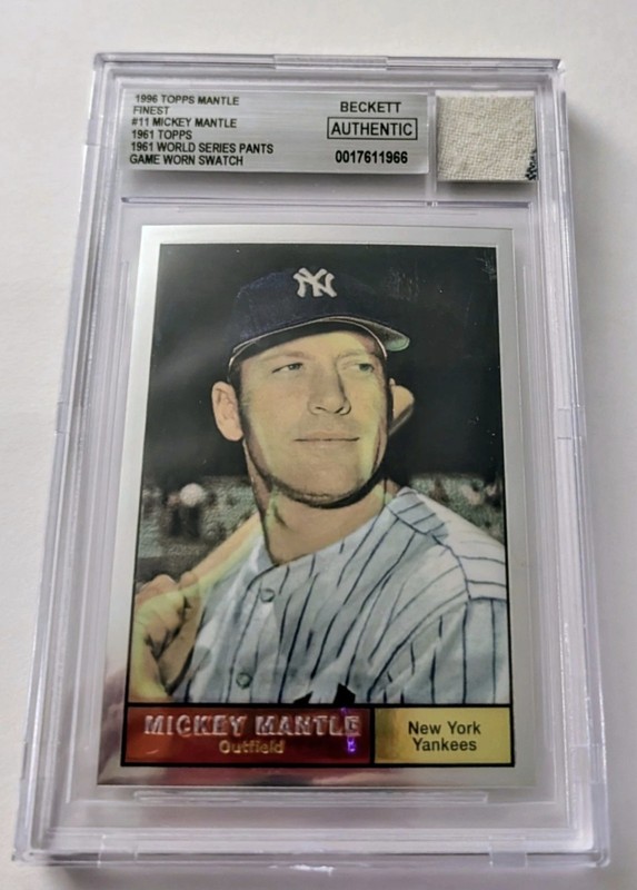 Mickey Mantle Jersey Fusion Game Used 1961 World Series Pants Swatch**With Box