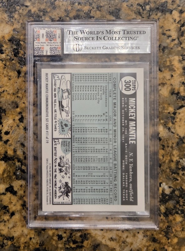 Mickey Mantle Jersey Fusion Game Used 1961 World Series Pants Swatch**With Box view 2