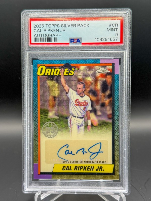 2025 Topps Silver Pack CAL RIPKEN JR True 1/1 SUPERFRACTOR Auto PSA 9