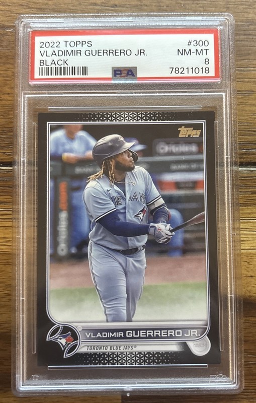 2022 Topps Vladimir Guerrero Jr Auto Jersey Black /71 PSA 8 NM-MT #300