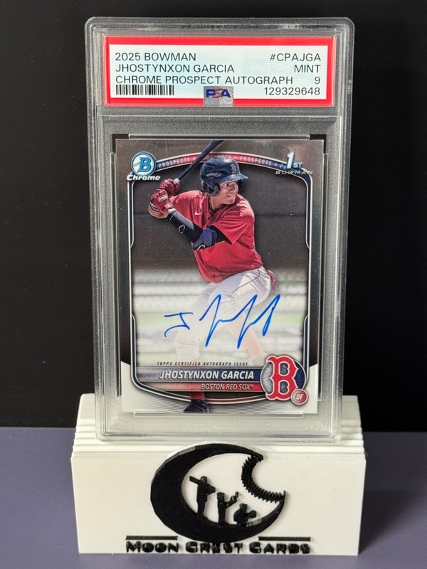 Jhostynxon Garcia (1st | Auto) -- 2025 Bowman Chrome ⚾️ PSA 9 | "The Password"