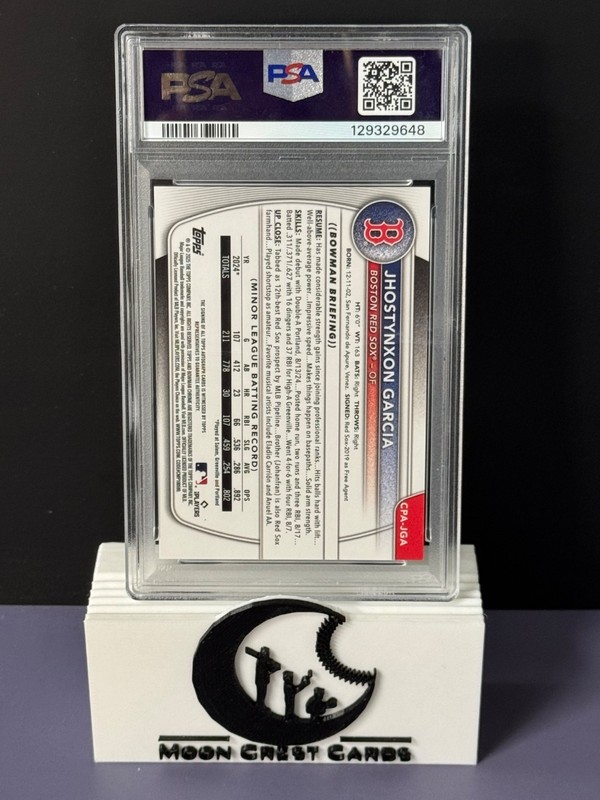 Jhostynxon Garcia (1st | Auto) -- 2025 Bowman Chrome ⚾️ PSA 9 | "The Password" view 2