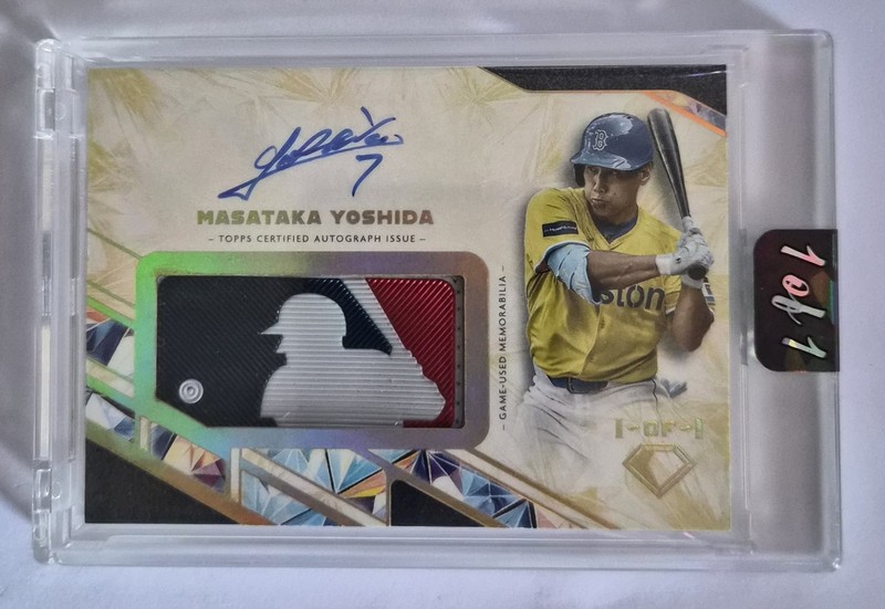 Masataka Yoshida 2025 1/1 Diamond Icons #MLBA-MYO Game-used Logoman Auto Encased